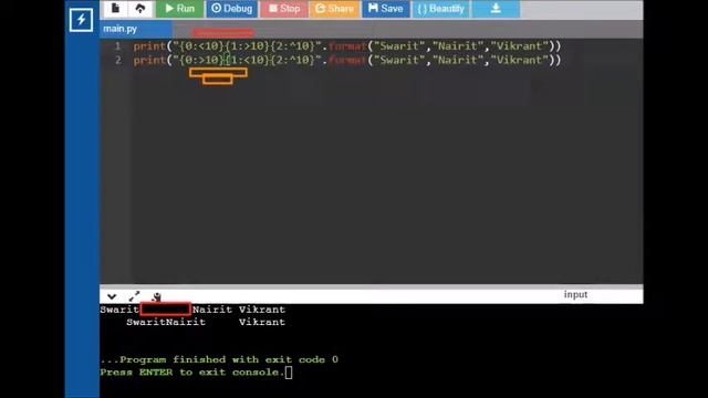 Python Format Function with Placeholder Alignment