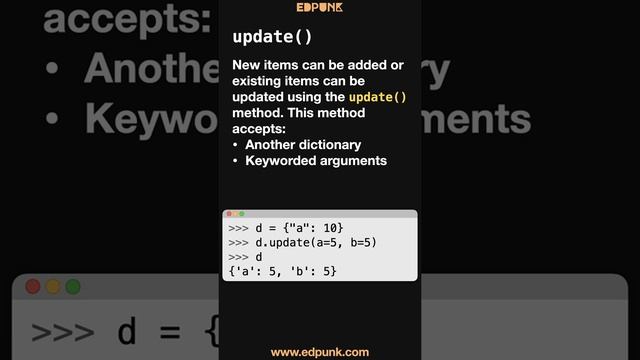 [Day 75] Update Items of a Dictionary in Python | Learn Python | Dark Mode #100daysofpython