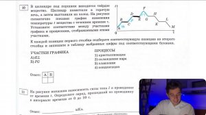 В цилиндре под поршнем находится твёрдое вещество. Цилиндр поместили в горячую печь, а затем - №