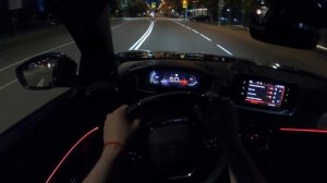 Peugeot 2008 GT-line Amazing Ambient lights! Peugeot 2008 POV test drive . Night POV drive .