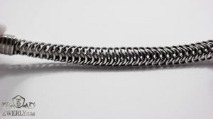 Мужской серебряный браслет с чернением. Плетение «Чешуя дракона».