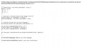 Wordpress: polylang translation of a custom post created by wp_insert_post() (3 Solutions!!)