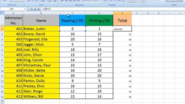 Excel Tips for Teachers Episode 2: Using Basic Formulae