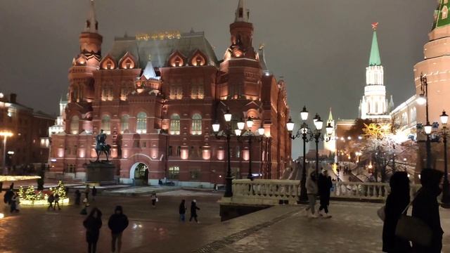 Новогодняя Москва. Манежная площадь. Театральная площадь. Новогодние огни центральных улиц