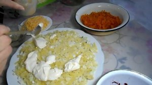 Овощной слоеный салат. Просто вкусно!