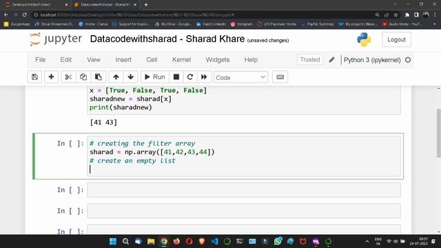 NumPy Filter Array || Creating the Filter Array || Complete Python Numpy Tutorial