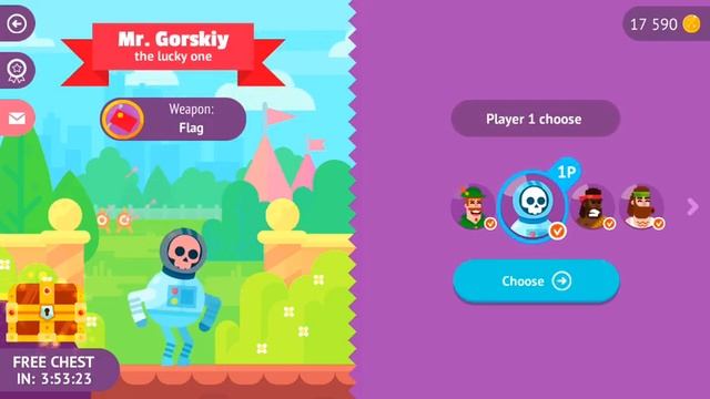 Bowmasters #21  Детская игра для детей на андроид про ДУЭЛЬ ГЕРОЕВ Игровое видео Боумастер