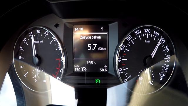 Škoda Octavia III 1.6 TDI 66kW - fuel consumption 150 kmh
