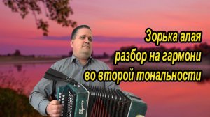 Зорькалая // разбор на гармони во второй тональности