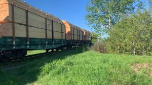 Тепловоз ТЭМ9-0051 (собственность Соликамск ОАО «Транспорт») с вагонами