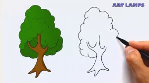 How to Draw a Tree / Как нарисовать ДЕРЕВО легко