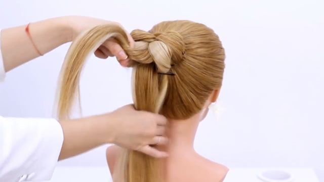 Прическа на длинные волосы. Коса без плетения смотреть онлайн