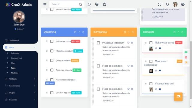 CRM Dashboard Admin Panel With LTR Light Theme смотреть онлайн