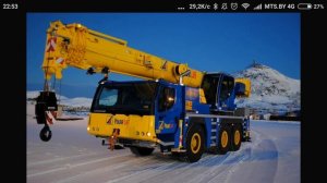 автомобильный кран либхер [ truck crane Liebherr ] photo-collage
