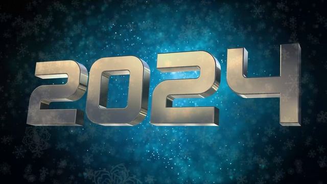 Золотые буквы 2024 и снежинки - Новогодний Футаж для Видеозаставки | Волшебство Нового Года