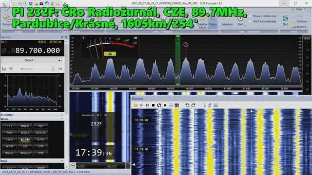 07.06.2023 14:39UTC, [Ms], ČRo Radiožurnál, Чехия, 89.7МГц, 1605км