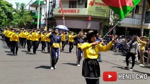 SMP N 1 tulungagung lomba parade drumband memperingati HUT TULUNGAGUNG KE 814