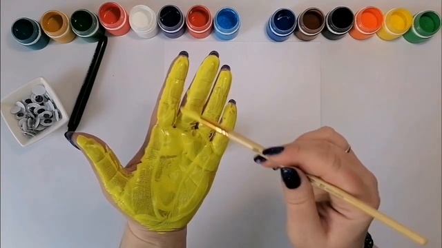 Рисуем животных с детьми ЛАДОШКАМИ и красками гуашь поэтапно. Часть 1