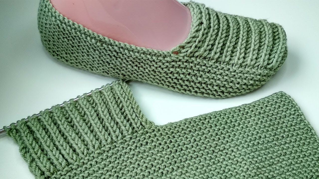 Следки спицами. Турецкие тапочки спицами