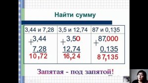урок сложение десятичных дробей 5 класс