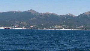 п. Кабардинка. Пляж пансионата Приморский.