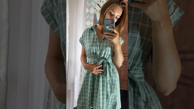 ЛЕТНЕЕ клетчатое платье зеленого цвета / ХИТ ЛЕТА 2022 смотреть онлайн