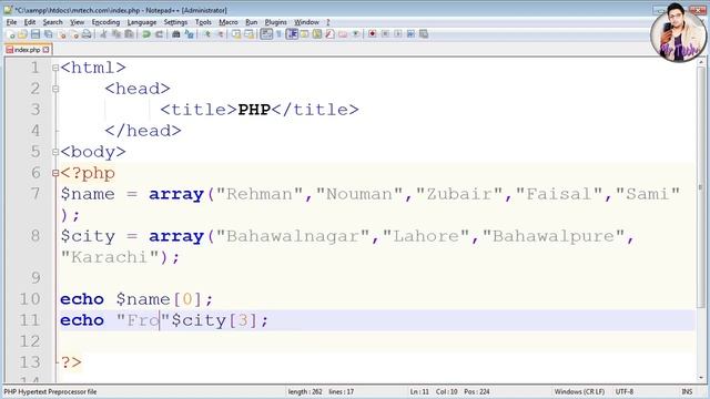 PHP Arrays in Hindi | Learn PHP Array with examples | Indexed Array in PHP | Mr Tech 001