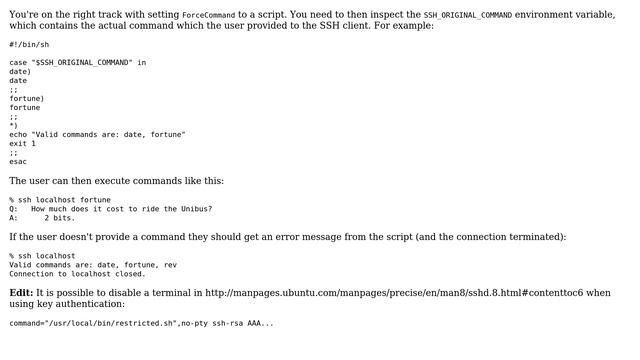 How do I allow users to execute commands via ssh without allocating a pseudo-terminal? смотреть онлайн