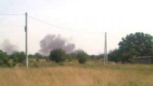 04.06.2014. Славянск. Горит сбитый  над БЗС вертолет | Ukraine, Slavyansk 