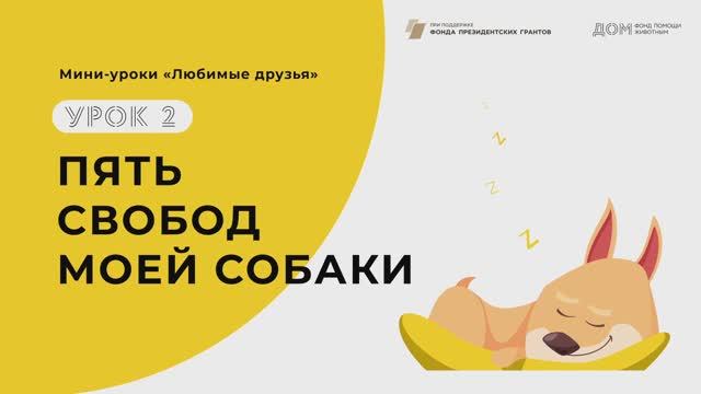 Цикл «Любимые друзья». Урок №2. Пять свобод моей собаки