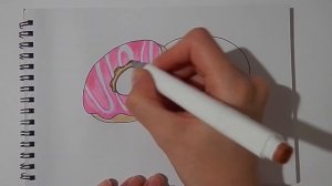 Как нарисовать ПОНЧИКИ, Рисуем Просто/748/How to draw DONUTS with MARKERS