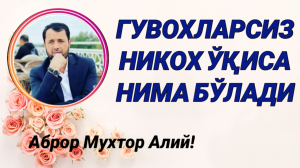 ГУВОХЛАРСИЗ НИКОХ НИКОХ БЎЛАДИМИ - АБРОР МУХТОР АЛИЙ