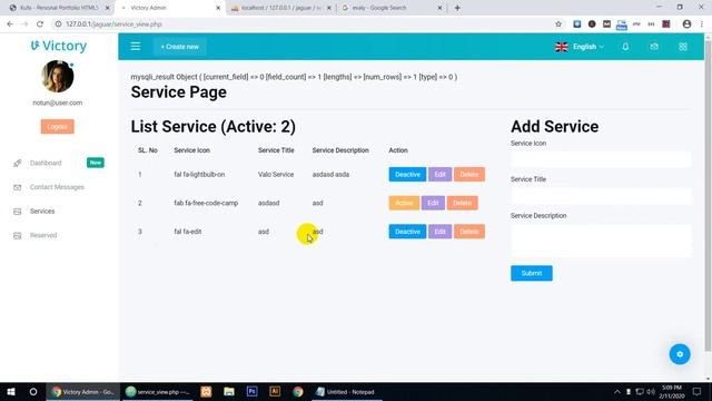 Add a Portfolio option in a website in PHP and MySQL | Dynamic Responsive Personal Portfolio Websit