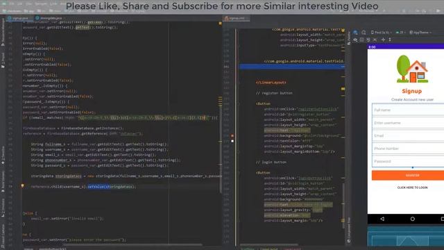 #3 Create Login And SignUp Screen In Android Studio Using Firebase | App Development Tutorial [2021