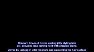 RENPURE Creme Curling Jelly Styling Hair Gel, Coconut, Basic, 16 Fl Oz