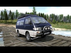 Spintires: MudRunner Mitsubishi Delica Star Wagon 4wd p35w настроил свет и мотор