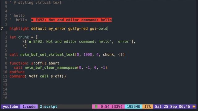 Neovim API: Virtual Text ( styling the virtual text like LSP ) смотреть онлайн