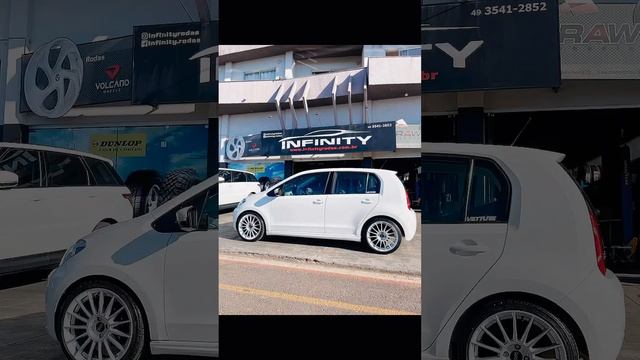 ? Pega essa visão: Up + Molas esportivas EIBACH + Rodas Sunline 17” + 195/40r17 = ???