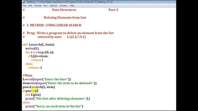 Data Str-Part-2|How to delete an element from sorted/unsorted linear list using linear&Binary searc смотреть онлайн