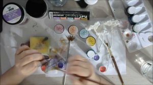 МК сказочный грибной холст|Step by Step Tutorial Mixed Media fantasy canvas by Ragozina Olga