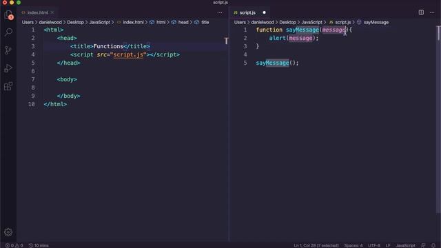 JavaScript 2021 Tutorial 8 - Functions