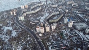 Зимние Черкассы с высоты. Winter Cherkasy, Ukraine.