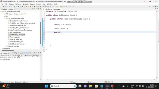 Frequently Asked Java Coding Question For QA #9: Palindrome Check for Strings смотреть онлайн