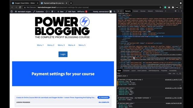 Part2: Oxygen Builder And LearnDash LMS Tutorial - Create An Online Course With WordPress
