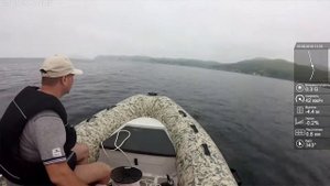 РИБ Гладиатор + Хонда 40 4Т на море, не большая волна