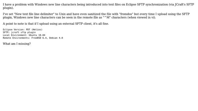How to fix Windows new line character on SFTP synchronization in Eclipse (pdt)? (2 Solutions!!) смотреть онлайн