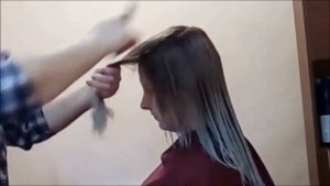 Стрижка  уголком(лисий хвост) в технике градуированная.