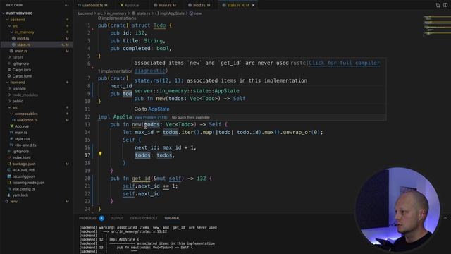 Build An In-memory Todo App In Rust Using Axum Web Framework #rustlang #webdevelopment  #tutorial
