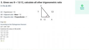 Question no.5 CBSE Class x Exercise 8.1 NCERT Trigonometry - Class 10 in Hindi