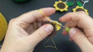 Соняшник-брелок гачком | Crochet sunflower | Подсолнух крючком